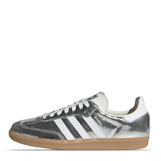 adidas Samba OG Plateado Piel Metalizada Agrietada