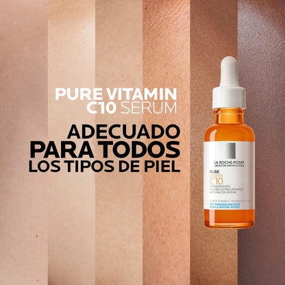 La Roche Posay Pure Vitamin C10 Serum, suero antiarrugas antioxidante con Vitamina C , 30ml